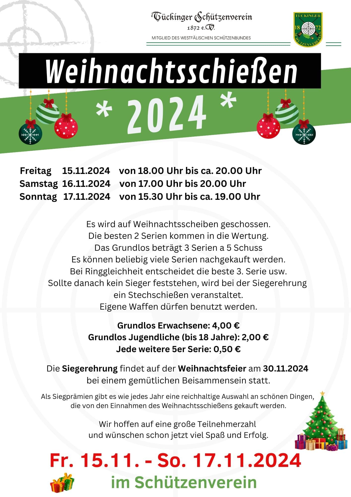 Weihnachtsschieen 2024 Flyer